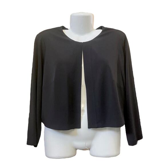 Jessica Howard Women's Black Front Clasp Closure Long Sleeve Dressy Shrug SZ 14W - Picture 1 of 8